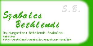 szabolcs bethlendi business card